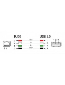 DELOCK καλώδιο USB σε RJ50 90599 για barcode scanner, 2m, γκρι