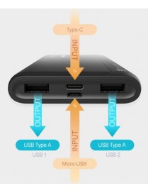 SILICON POWER power bank GP15, 10000mAh, 2x USB output, 2.1A, μαύρο