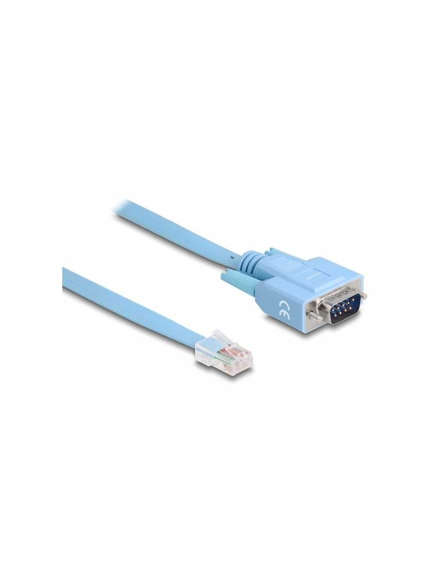 DELOCK καλώδιο serial RS-232 DB9 σε RJ45 63353, 1m, μπλε