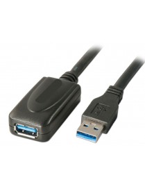 POWERTECH Καλώδιο USB 3.0 σε USB female, με ενισχυτή, 5m, Black