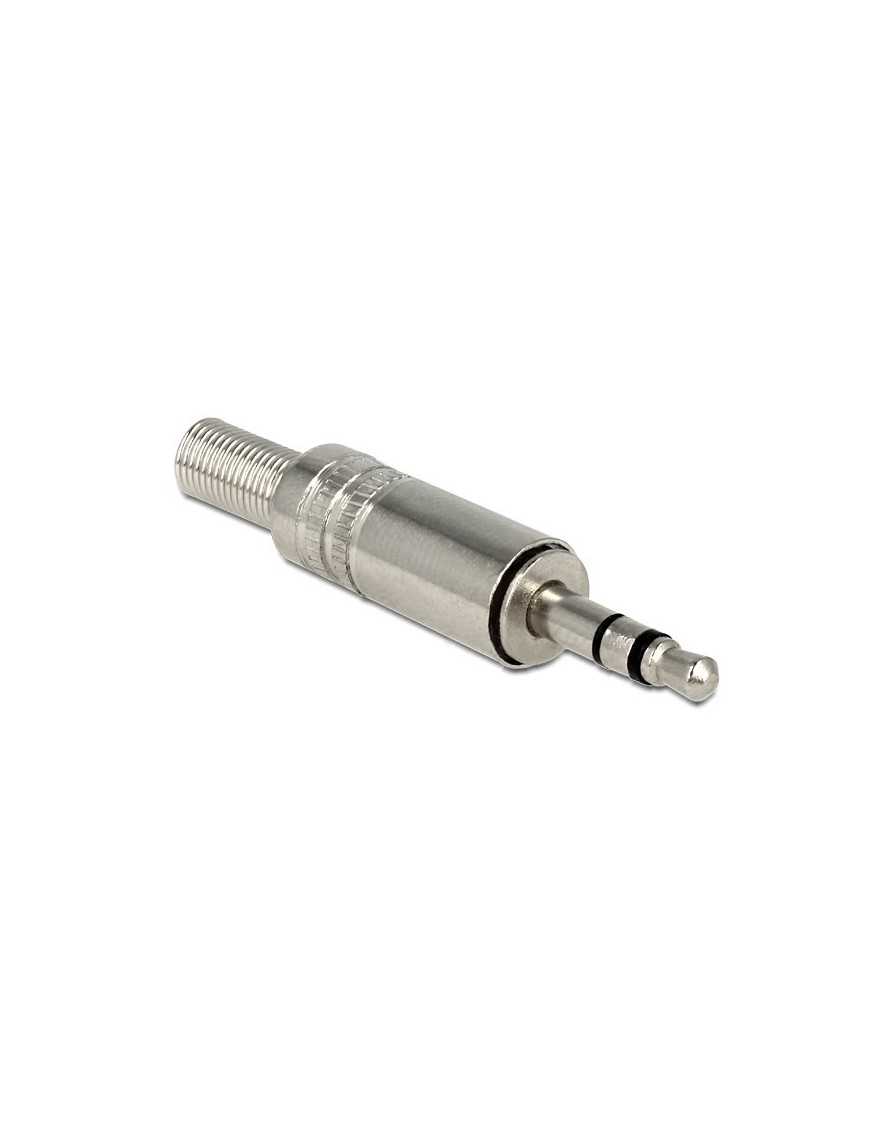 DELOCK Βύσμα 3.5mm Stereo, 3 pin, Bend Protection, Metal, Silver