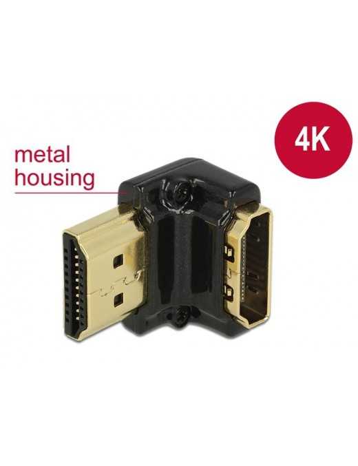 DELOCK HDMI Αντάπτορας από HDMI-A female σε HDMI-A male, 4K, 90° down