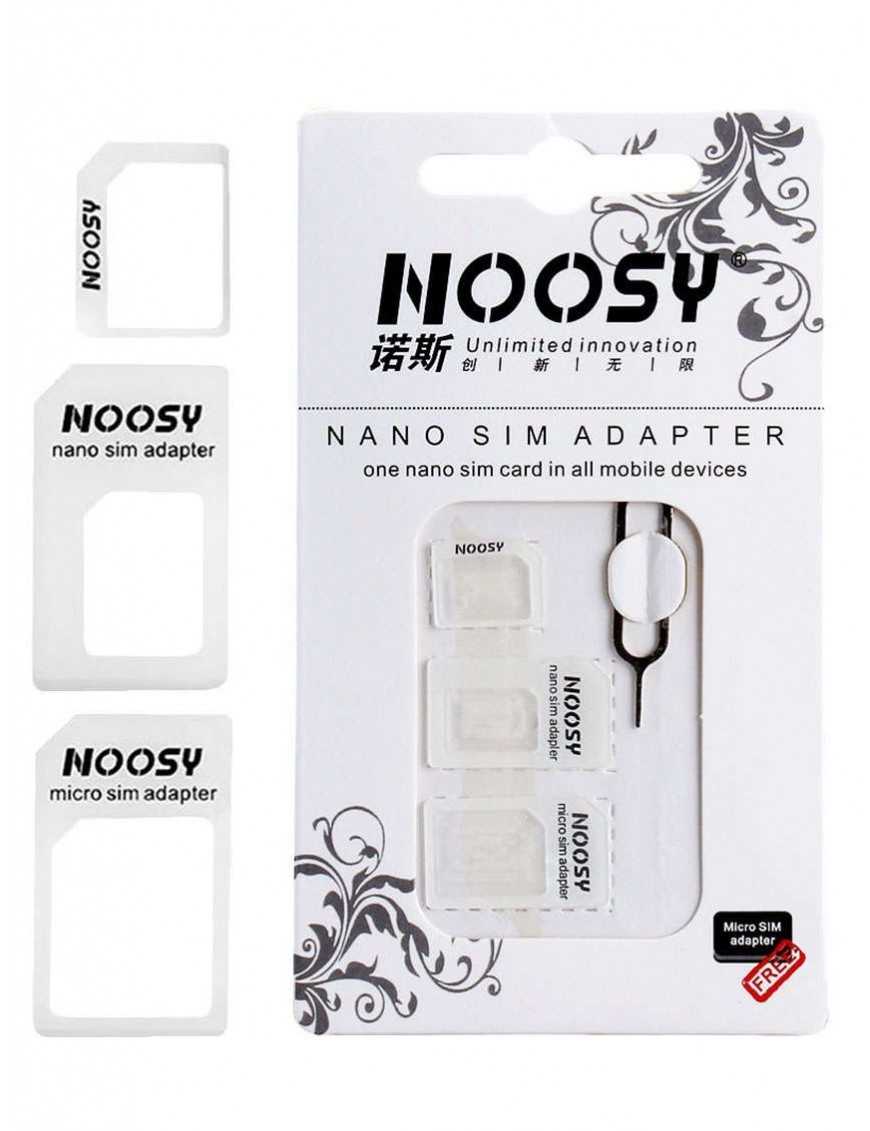 NOOSY Nano SIM & Micro SIM Adapter Set, λευκό