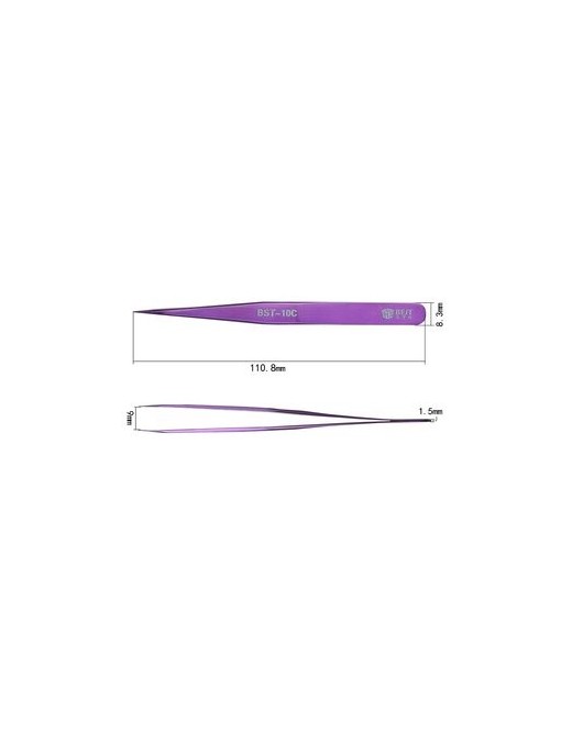 BEST Τσιμπίδα BST-10C, Stainless Steel, ESD, Ίσια