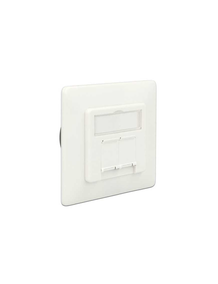 DELOCK Modular Wall Outlet Δικτύου, Cat.6A, 2x LSA, 2 Port