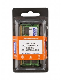 GOODRAM Μνήμη DDR3 SODIMM GR1333S364L9-8G, 8GB, 1333MHz, PC3-10600, CL9