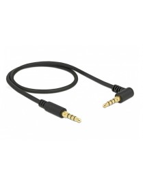 DELOCK καλώδιο Jack stereo σε Jack stereo 4pin 3.5mm, 90°, μαύρο, 0.5m