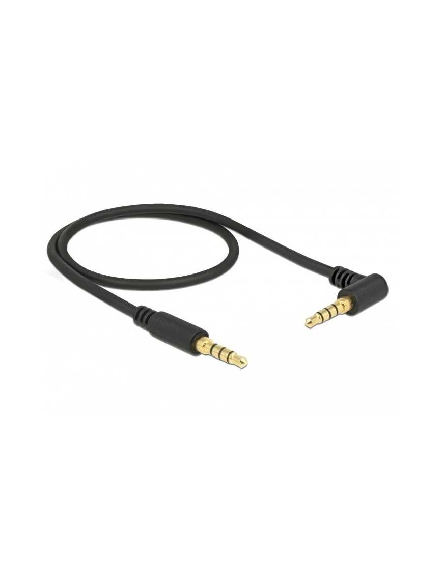 DELOCK καλώδιο Jack stereo σε Jack stereo 4pin 3.5mm, 90°, μαύρο, 0.5m