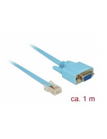 DELOCK Καλώδιο Serial RS-232 DB9 female σε RJ45 male, 1m, μπλε