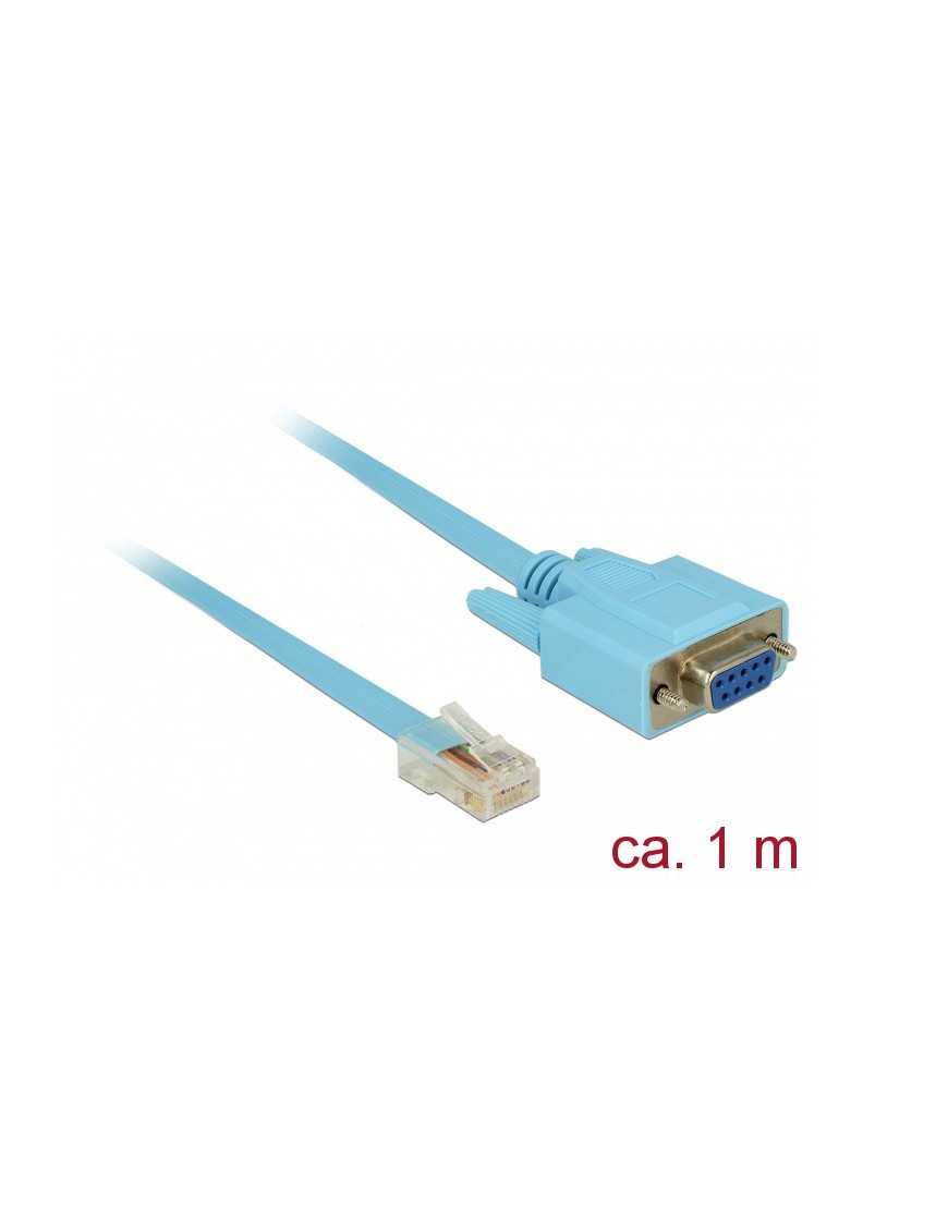 DELOCK Καλώδιο Serial RS-232 DB9 female σε RJ45 male, 1m, μπλε