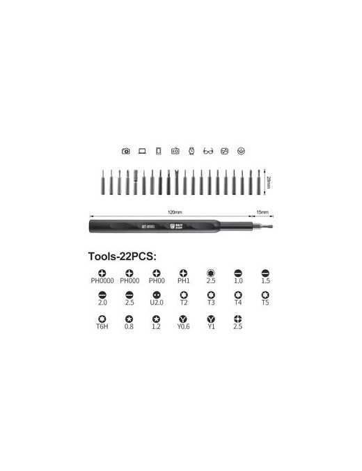 BEST set κατσαβιδιών ακριβείας BST-8930B, 22 τεμάχια