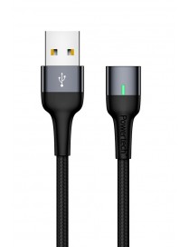 POWERTECH Καλώδιο USB 2.0 PT-757, μαγνητικό, 1m, μαύρο