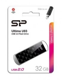 SILICON POWER USB Flash Ultima U03, 32GB, USB 2.0, μαύρο