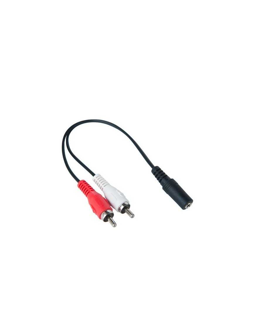 POWERTECH καλώδιο CAB-R015 3.5mm 3pin jack (F) σε 2x RCA (M), CCS, 0.2m