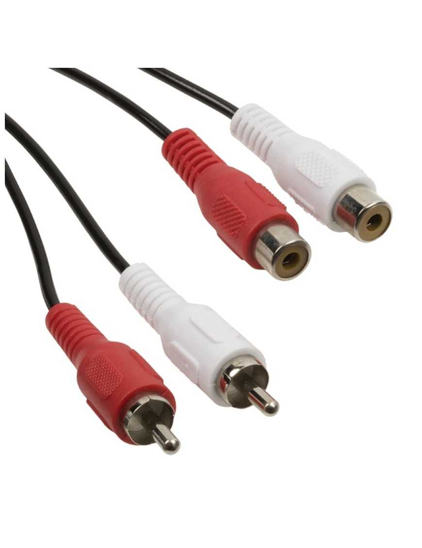 POWERTECH καλώδιο CAB-R018 2x RCA (M) σε 2x RCA (F), 5m, μαύρο