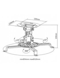 BRATECK Βάση για projectors PRB-18F, οροφής, 360° περιστροφή, έως 13.5kg