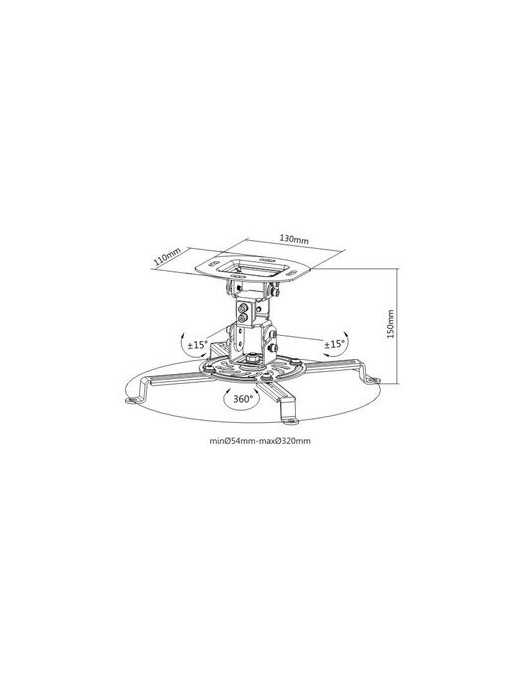 BRATECK Βάση για projectors PRB-18F, οροφής, 360° περιστροφή, έως 13.5kg