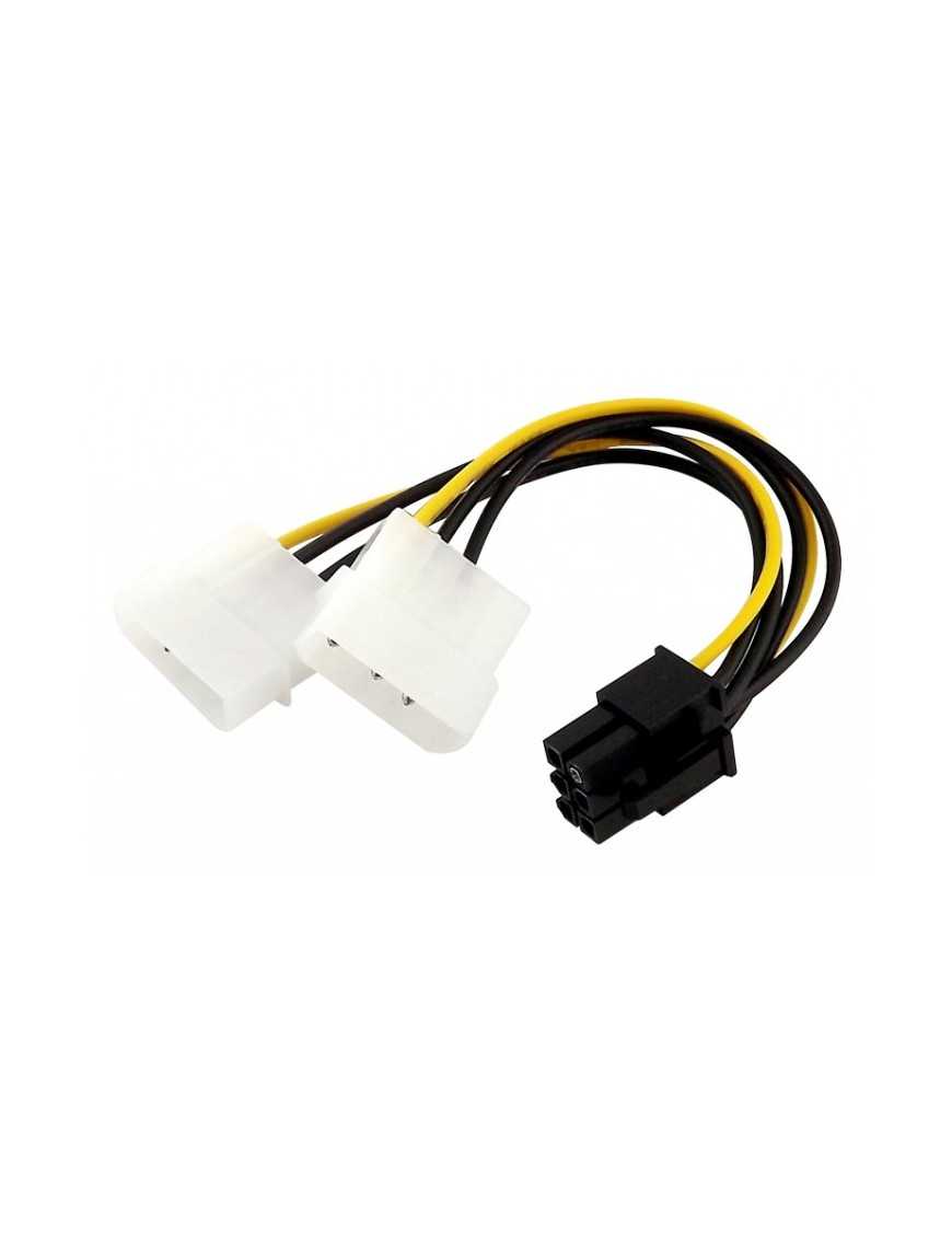POWERTECH Καλώδιο PCI-E 6pin σε 2x molex IDE 4pin CAB-W031, 10cm