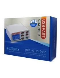 USB φορτιστής 6 θέσεων με LCD monitor BST-U3, 5V 8A, 40W