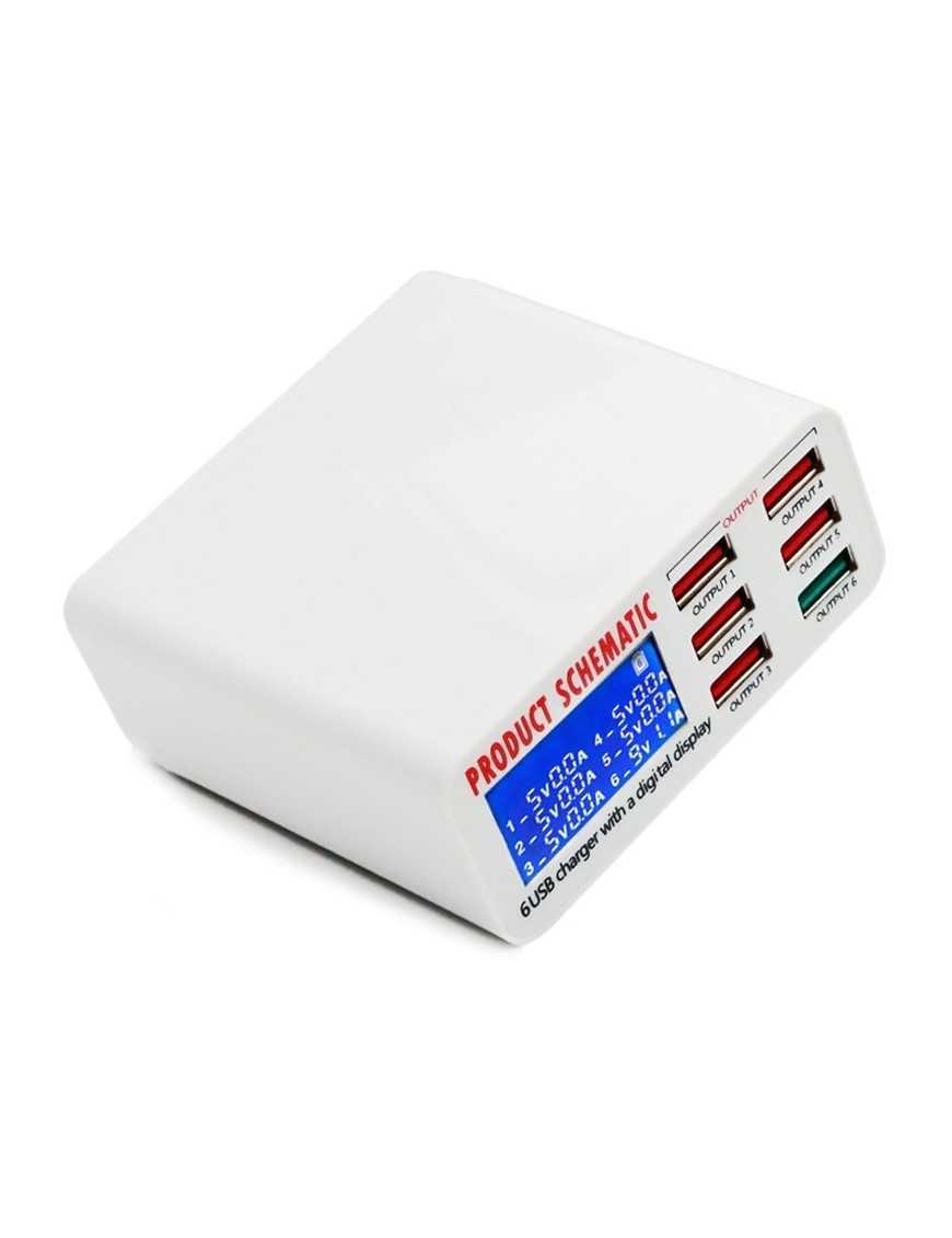 USB φορτιστής 6 θέσεων με LCD monitor BST-U3, 5V 8A, 40W