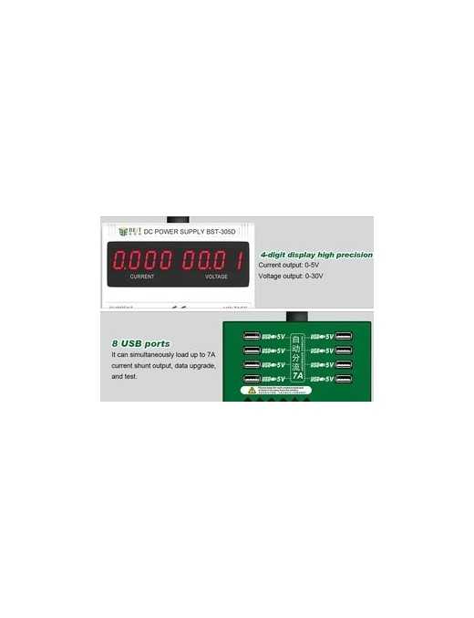 BEST Power supply BST-305D, 30V/5A, AC/DC, 8x USB