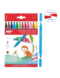 MP σετ χρωματιστών μαρκαδόρων με διπλή μύτη 2.1 & 3.7mm PP861, 12τμχ