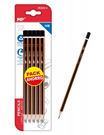 MP ξύλινο μολύβι PE300-3, τρίγωνο, HB, 15τμχ