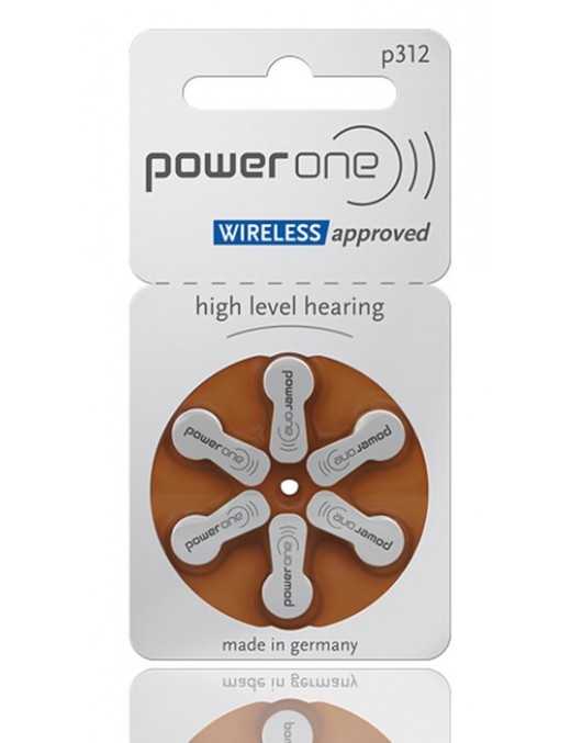 POWER ONE μπαταρίες ακουστικών βαρηκοΐας P312, mercury free, 1.45V, 6τμχ