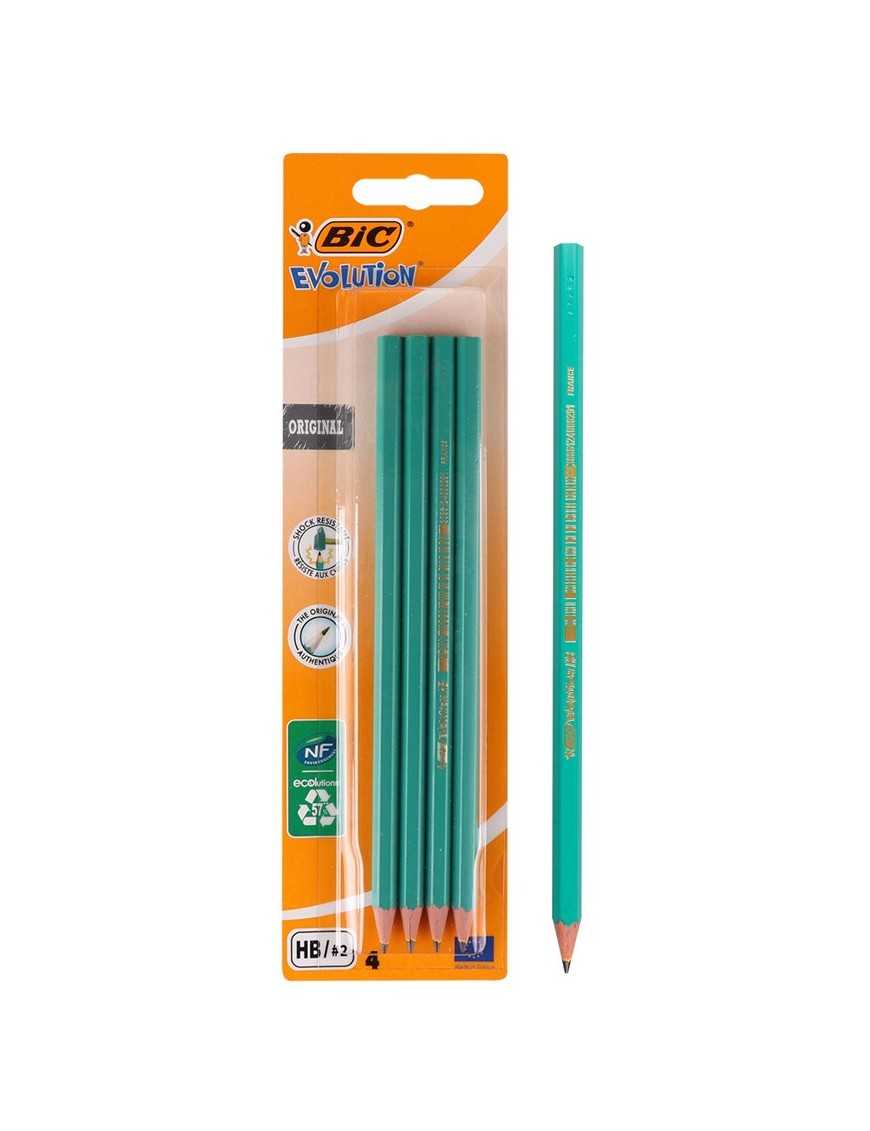 BIC μολύβι γραφίτη 2168902762 Evolution, εξάγωνο, HB, πράσινο, 4τμχ