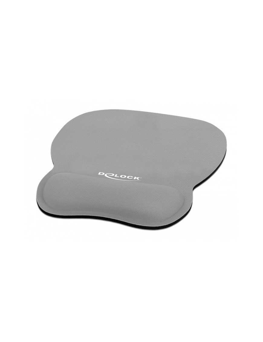 DELOCK Mousepad 12698 με στήριγμα καρπού, 245x206 mm, γκρι