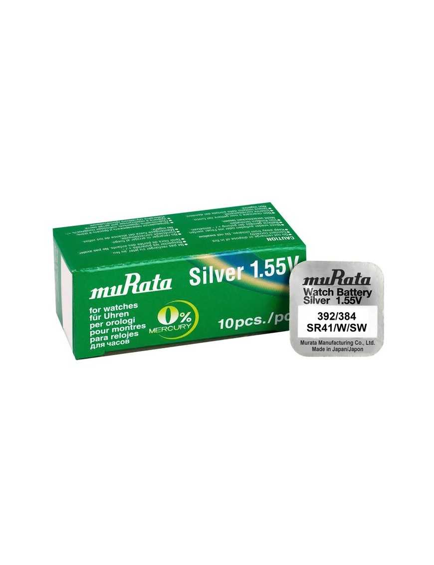 MURATA μπαταρία Silver Oxide για ρολόγια SR41, 1.55V, No 392/384, 10τμχ