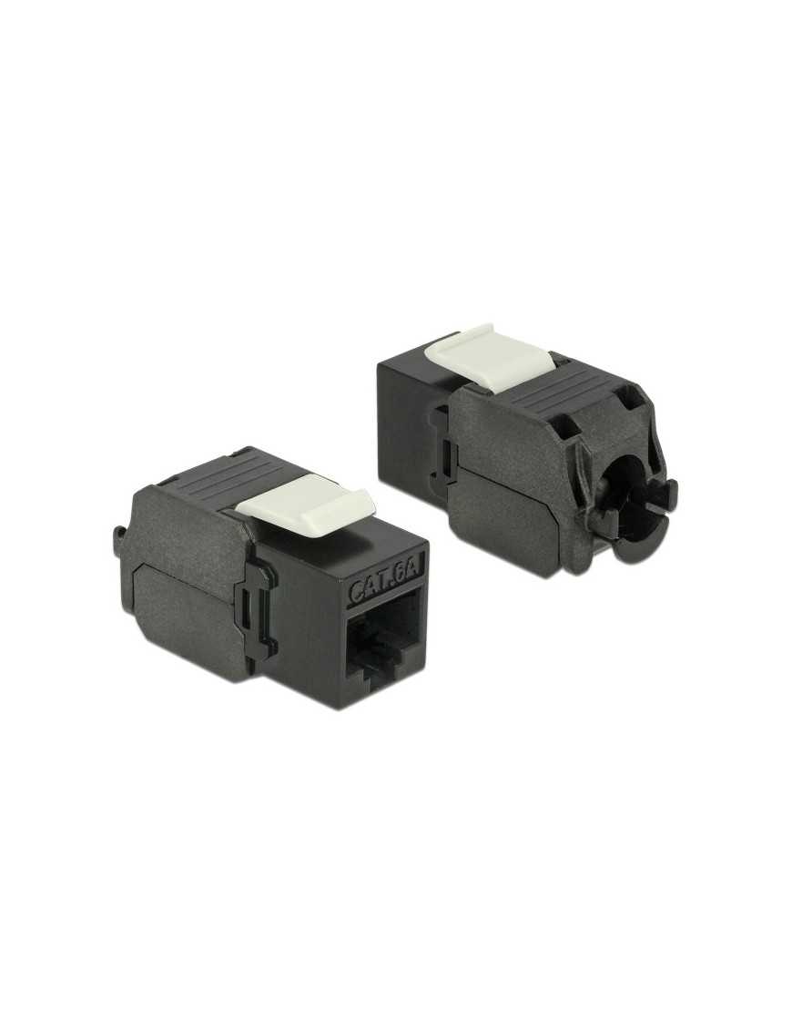 POWERTECH keystone module RJ45 female CAB-N150, Cat.6Α UTP 180°, μαύρο