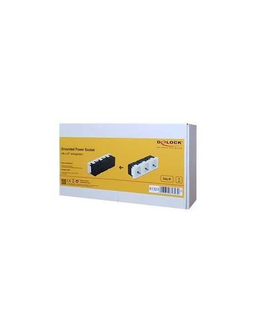 DELOCK τριπλό module πρίζας ρεύματος Easy 45 81323, 45°, 45x45mm, 5τμχ