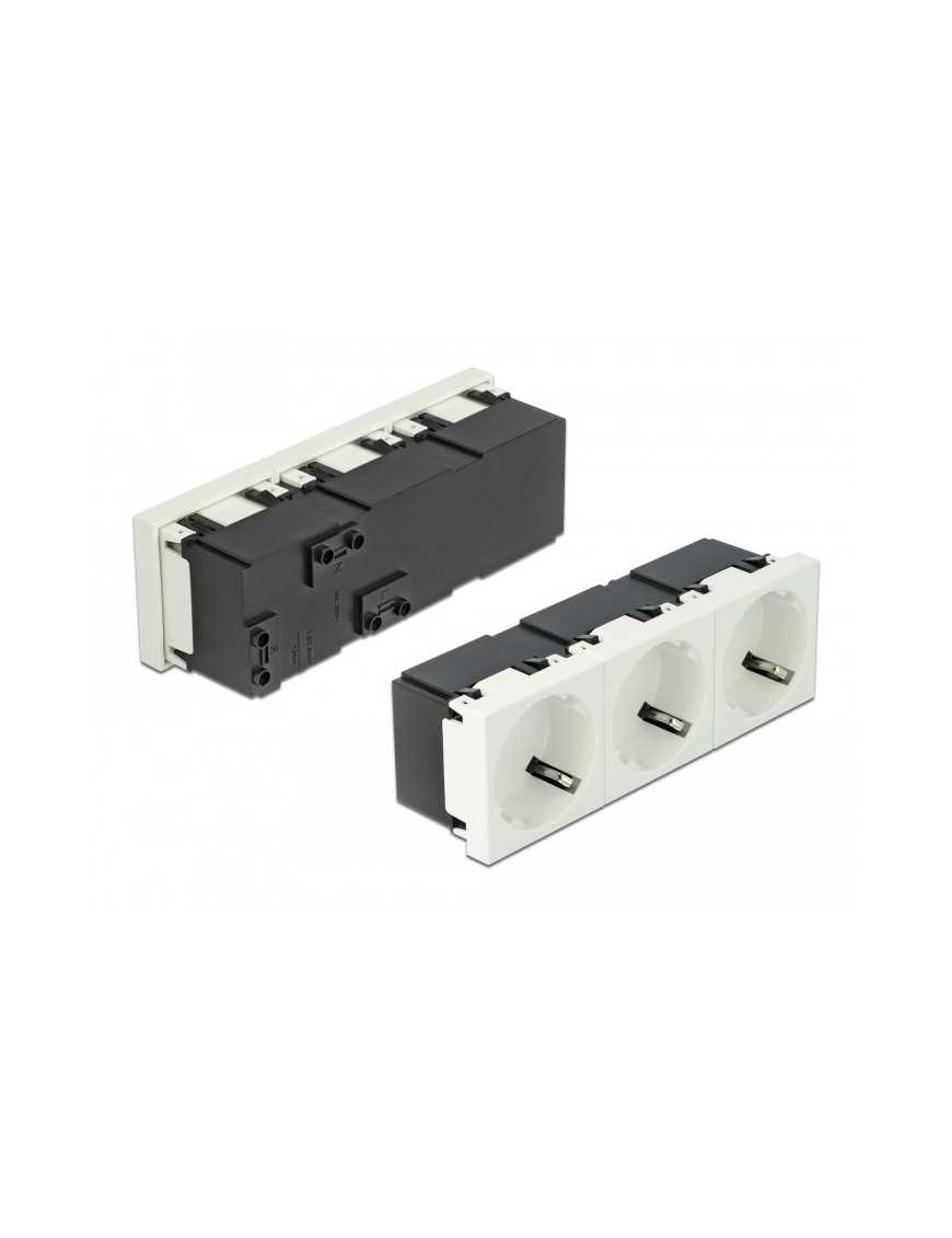 DELOCK τριπλό module πρίζας ρεύματος Easy 45 81323, 45°, 45x45mm, 5τμχ