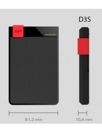 SILICON POWER εξωτερικός HDD 2TB Diamond D30 D3S, USB 3.1, μαύρος