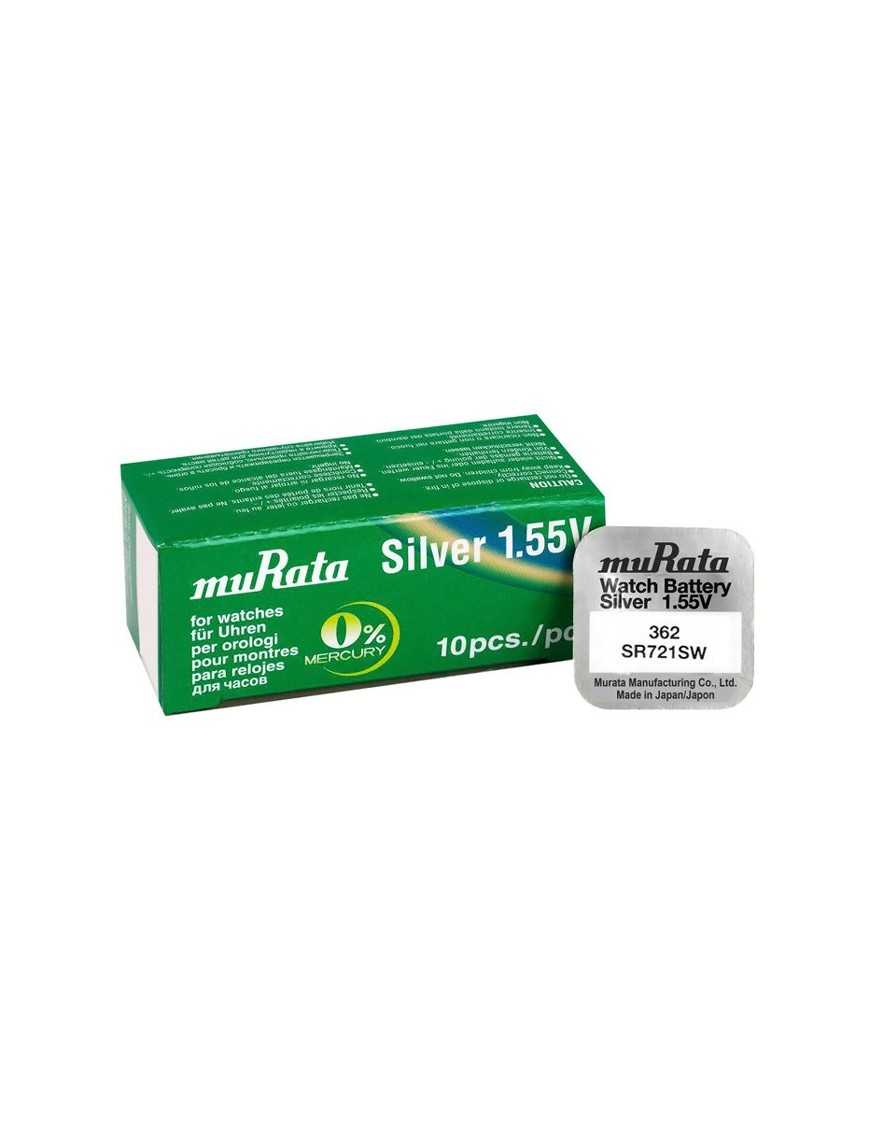 MURATA μπαταρία Silver Oxide για ρολόγια SR721SW, 1.55V, No 362, 10τμχ