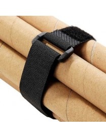 POWERTECH ιμάντας τύπου velcro TIES-025, 30x2cm, μαύρος, 10τμχ