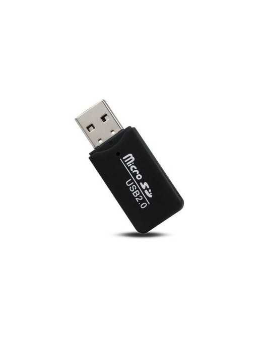 POWERTECH mini card reader PT-893, Micro SD card, μαύρος