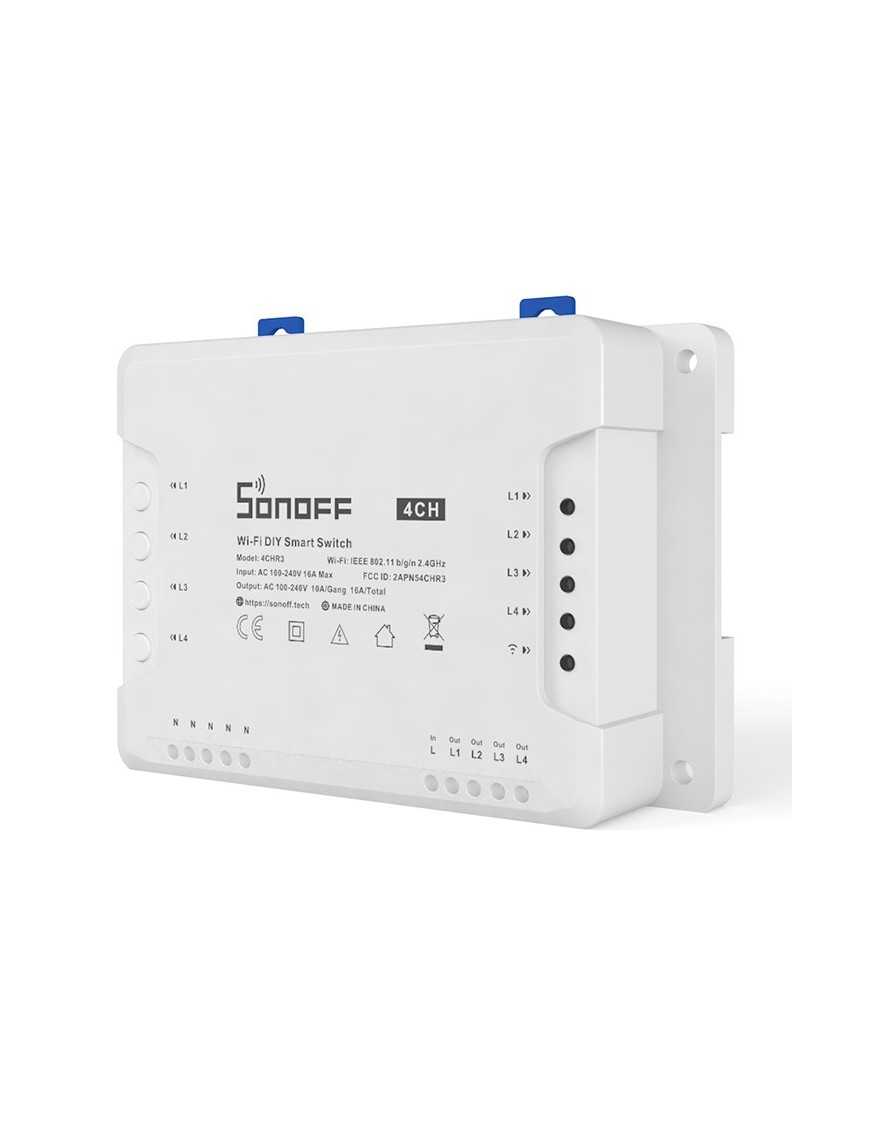 SONOFF Smart Διακόπτης WiFi 4CH R3, 4 θέσεων, 16A, λευκός