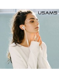 USAMS earphones με μικρόφωνο EP-41, 3.5mm, 10mm, 1.2m, λευκά