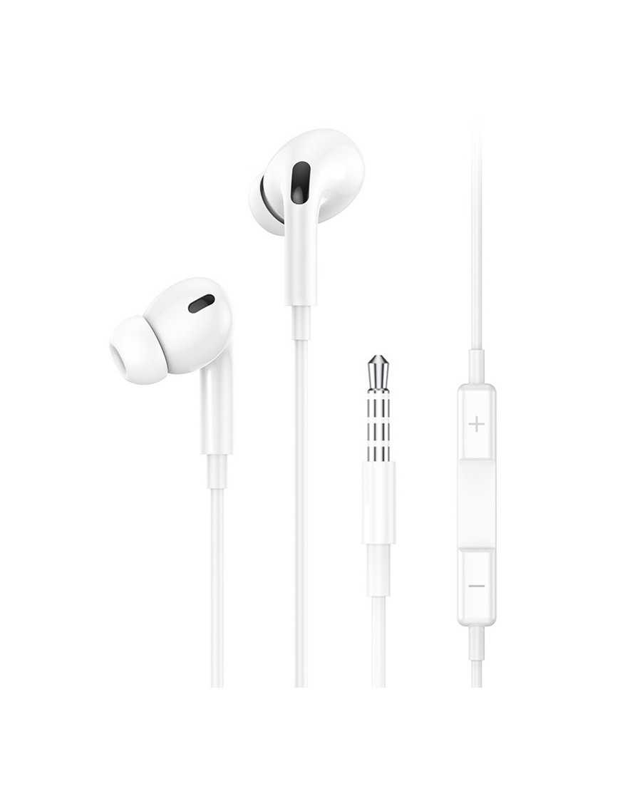 USAMS earphones με μικρόφωνο EP-41, 3.5mm, 10mm, 1.2m, λευκά