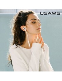 USAMS earphones με μικρόφωνο EP-41, Lightning, 10mm, 1.2m, λευκά
