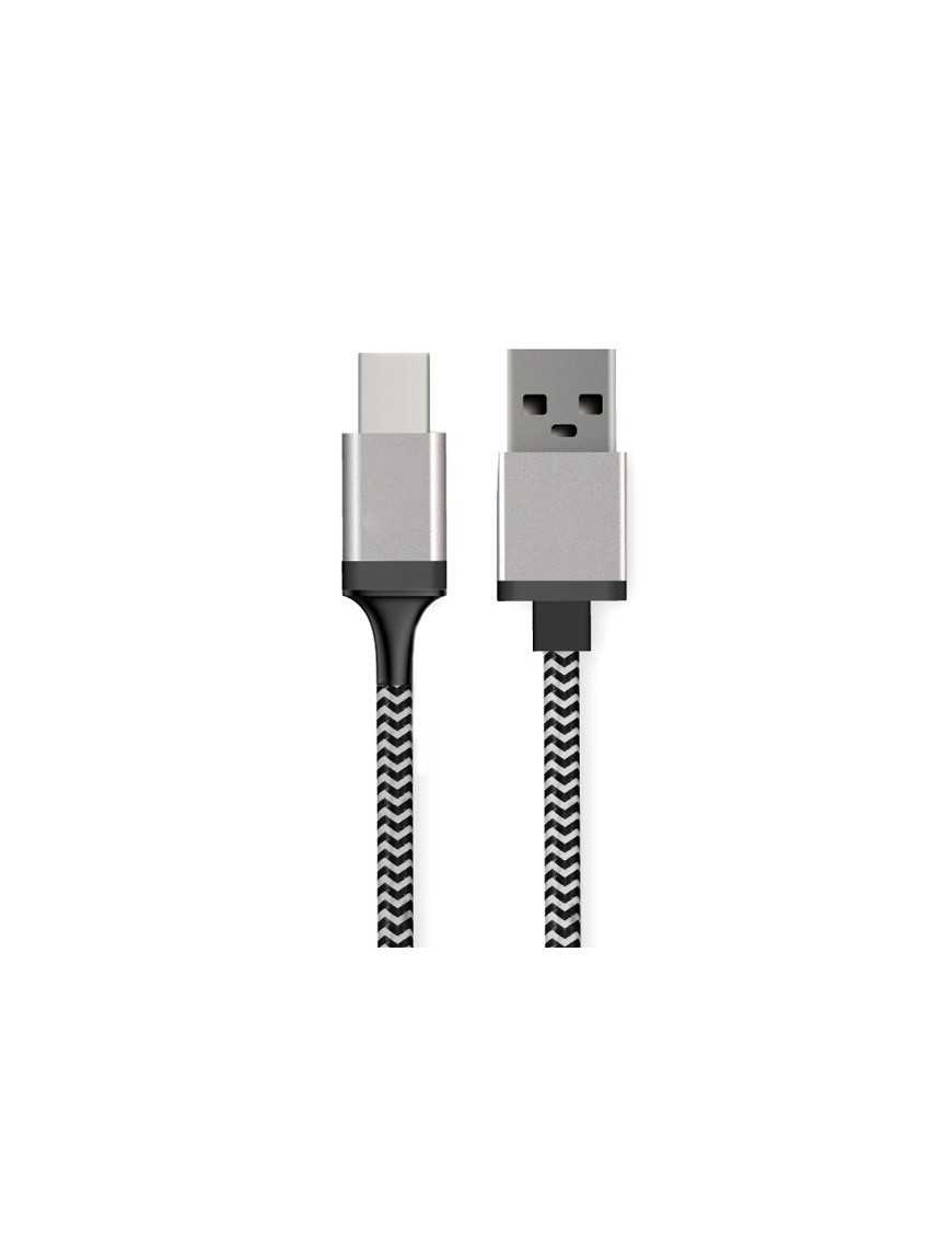 POWERTECH καλώδιο USB σε USB Type-C CAB-U130, 8mm tip, 1.5m, μαύρο-γκρι