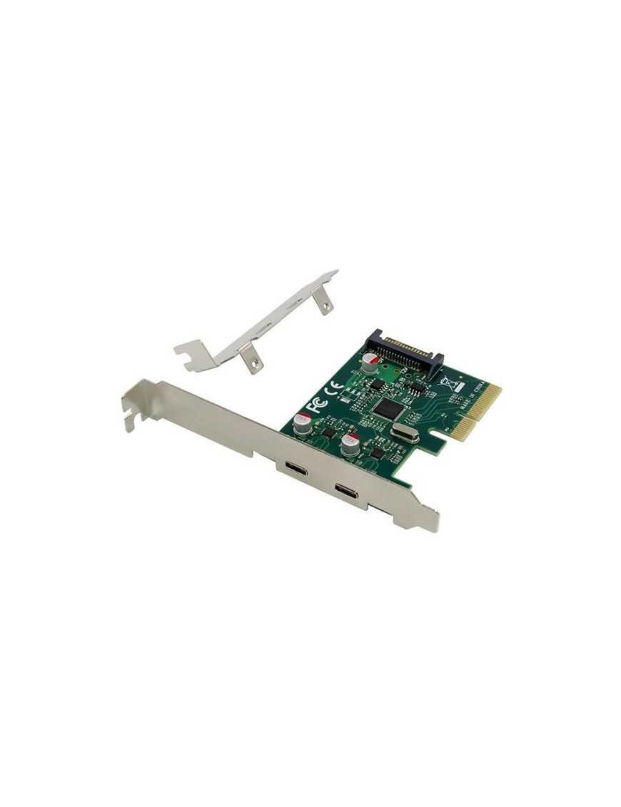 POWERTECH κάρτα επέκτασης PCIe σε 2x USB-C ST614, ASM1142