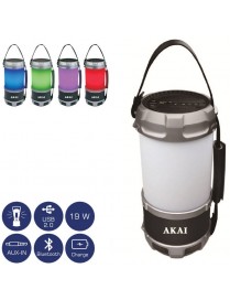 Akai ABTS-S38 Φορητό ηχείο Bluetooth πολύχρωμο φανάρι LED και powerbank με Aux-In και USB – 19 W