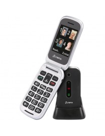 Olympia MIRA GR Μαύρο (Ελληνικό Μενού) Κινητό τηλέφωνο για ηλικιωμένους με κουμπί SOS, Bluetooth και κάμερα με φλας