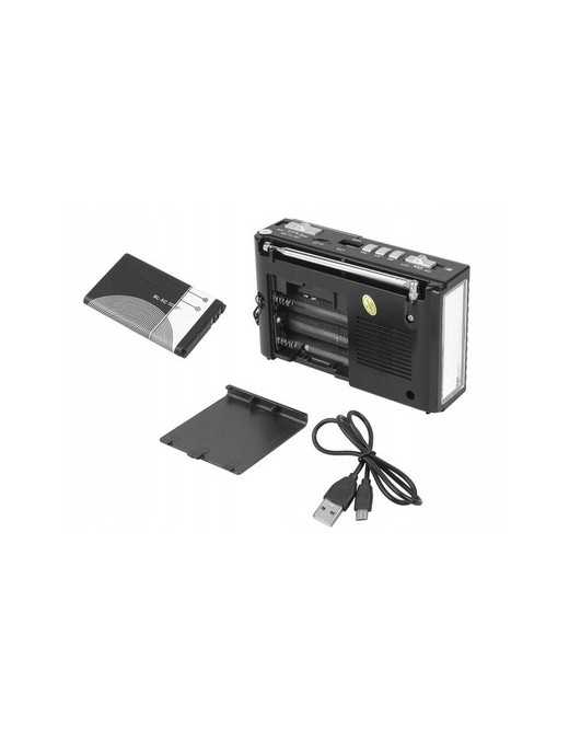 HMIK φορητό ραδιόφωνο & ηχείο MK-918 με φακό, USB/TF/AUX, μαύρο