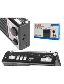 HMIK φορητό ραδιόφωνο & ηχείο MK-918 με φακό, USB/TF/AUX, μαύρο