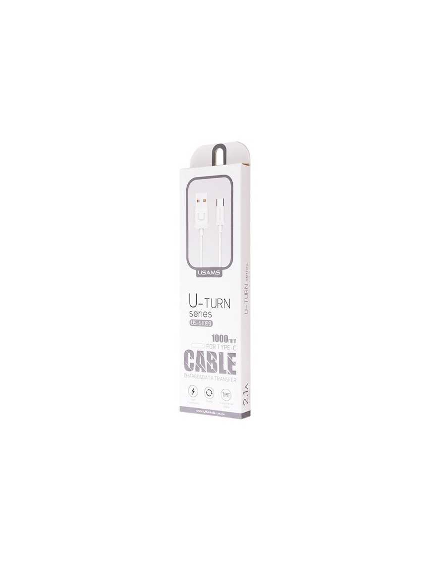 USAMS καλώδιο USB-C σε USB US-SJ099, 2.1A, 1m, λευκό