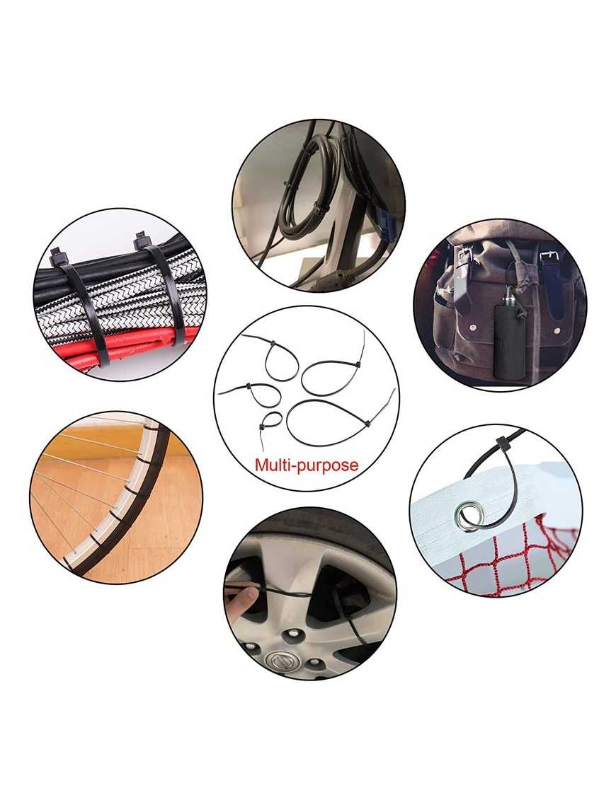POWERTECH δεματικά καλωδίων TIES-044, 200x2.5mm, μαύρα, 100τμχ